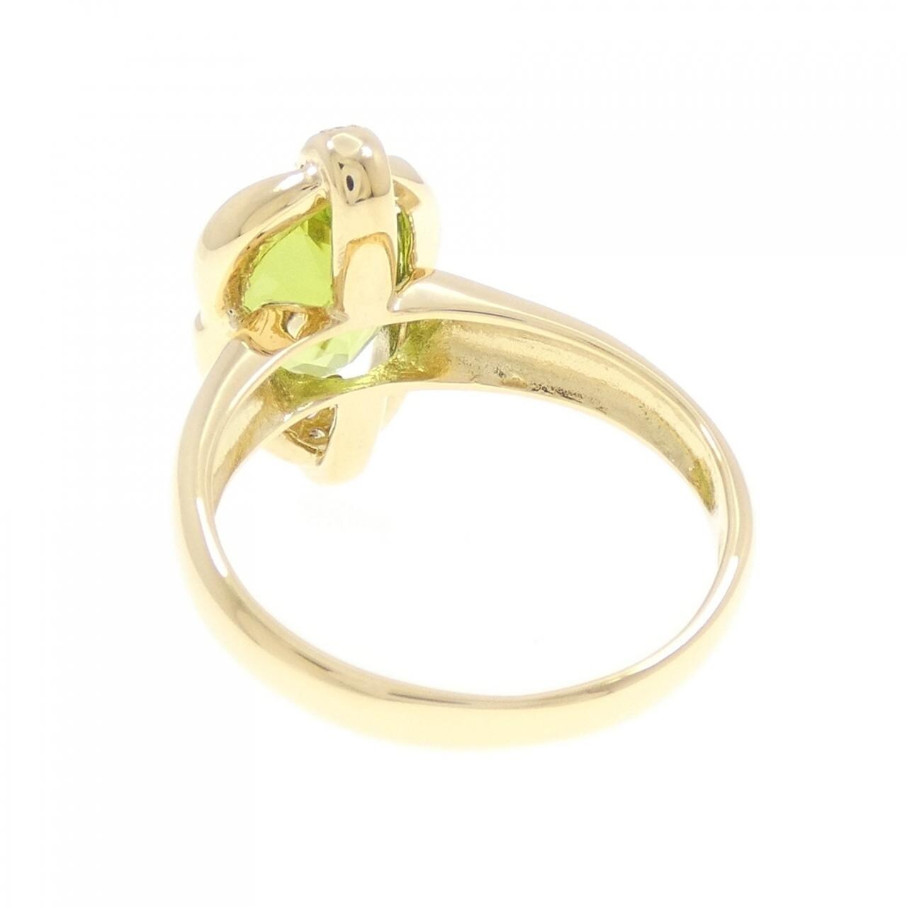 K18YG ペリドット リング 2.71CT
