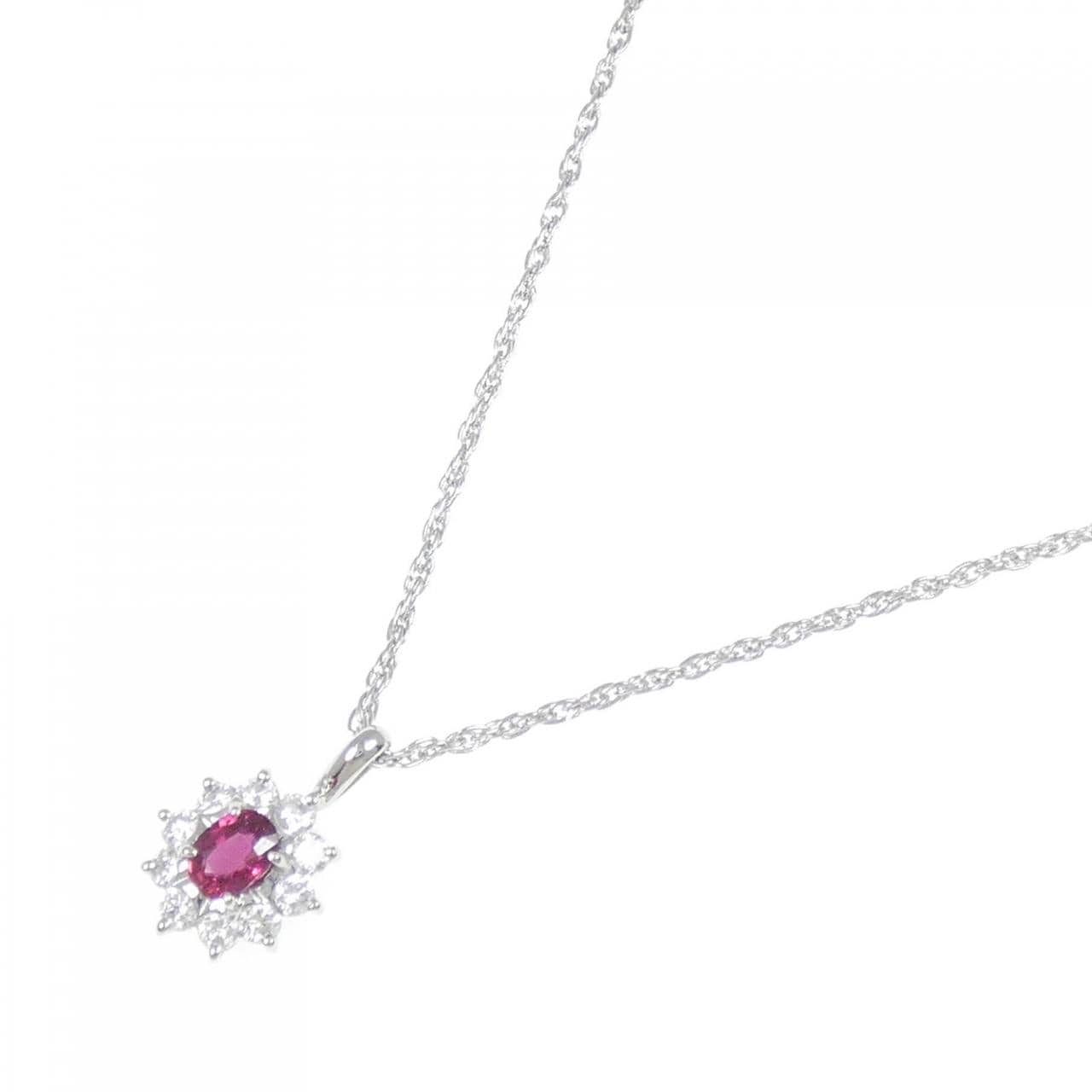PT900/PT850 ルビー ネックレス 0.51CT