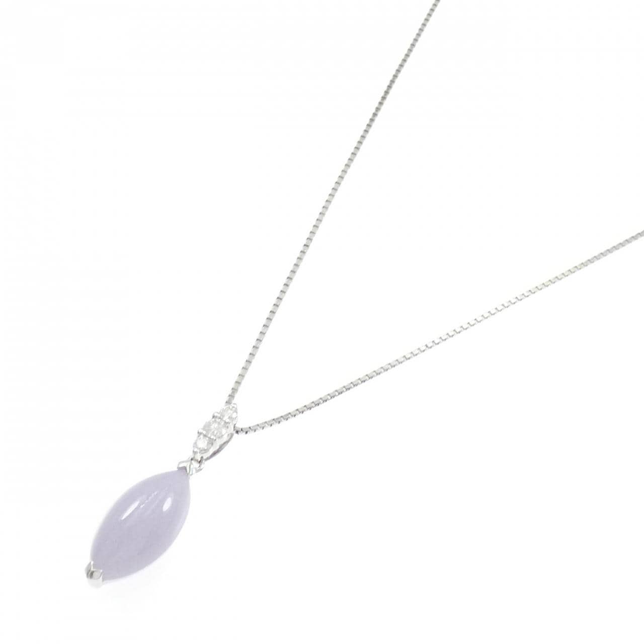 750WG/K18WG ラベンダーヒスイ ネックレス 8.72CT