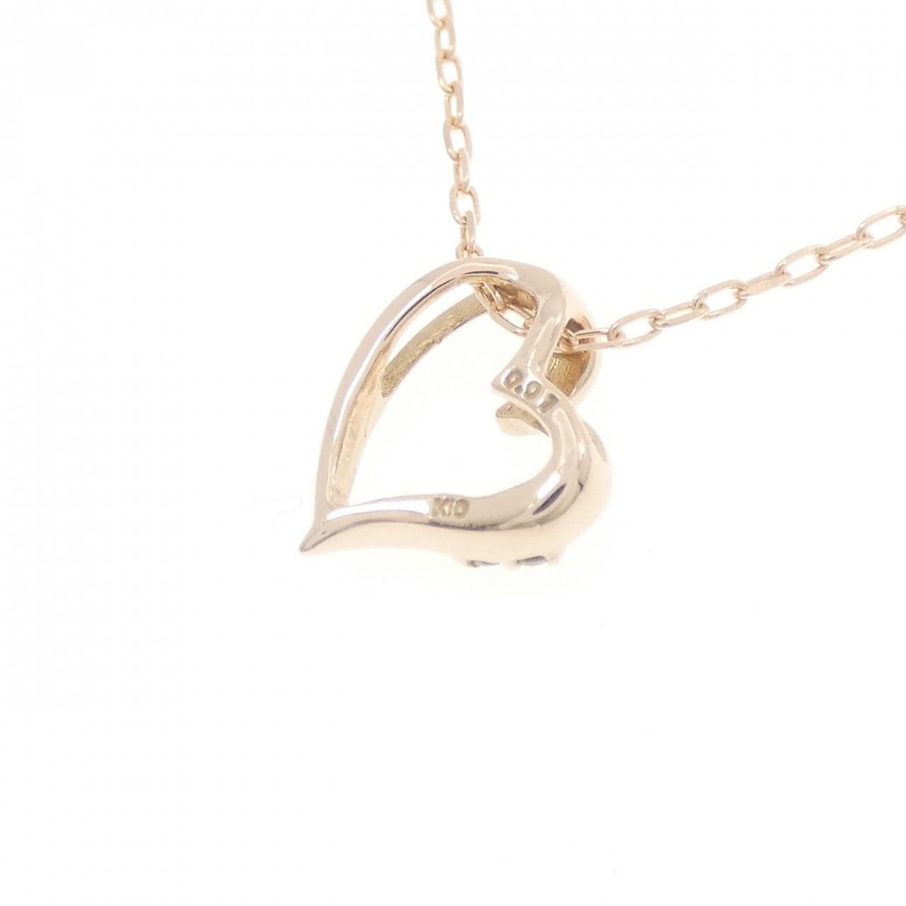 K10PG ハート ダイヤモンド ネックレス 0.01CT