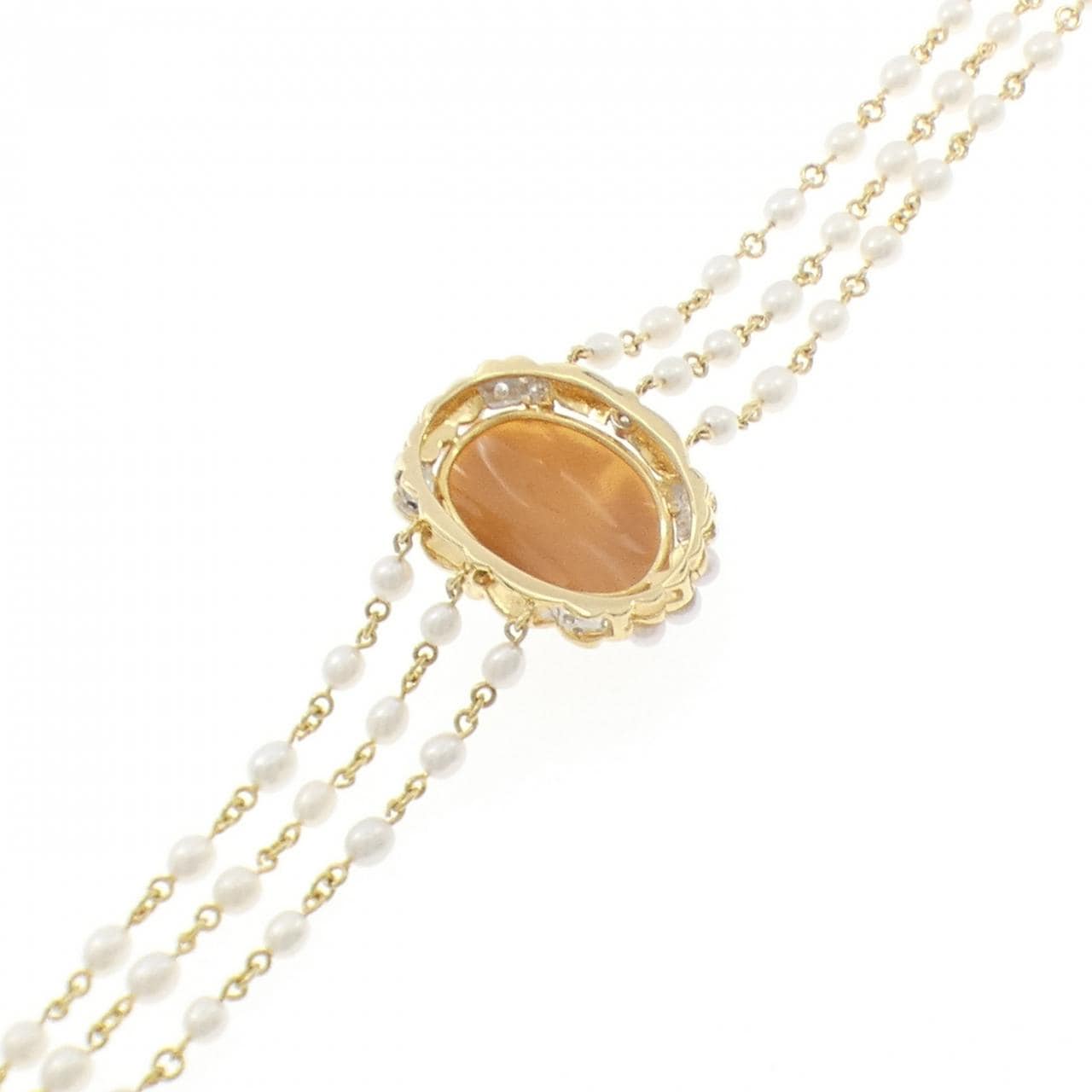 K18YG/K18WG シェルカメオ ブレスレット