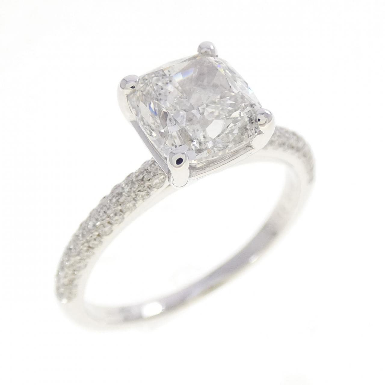 K14WG ダイヤモンド リング 1.893CT I SI2 ファンシーカット