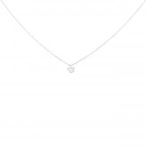K18WG ソリティア ダイヤモンド ネックレス 0.128CT