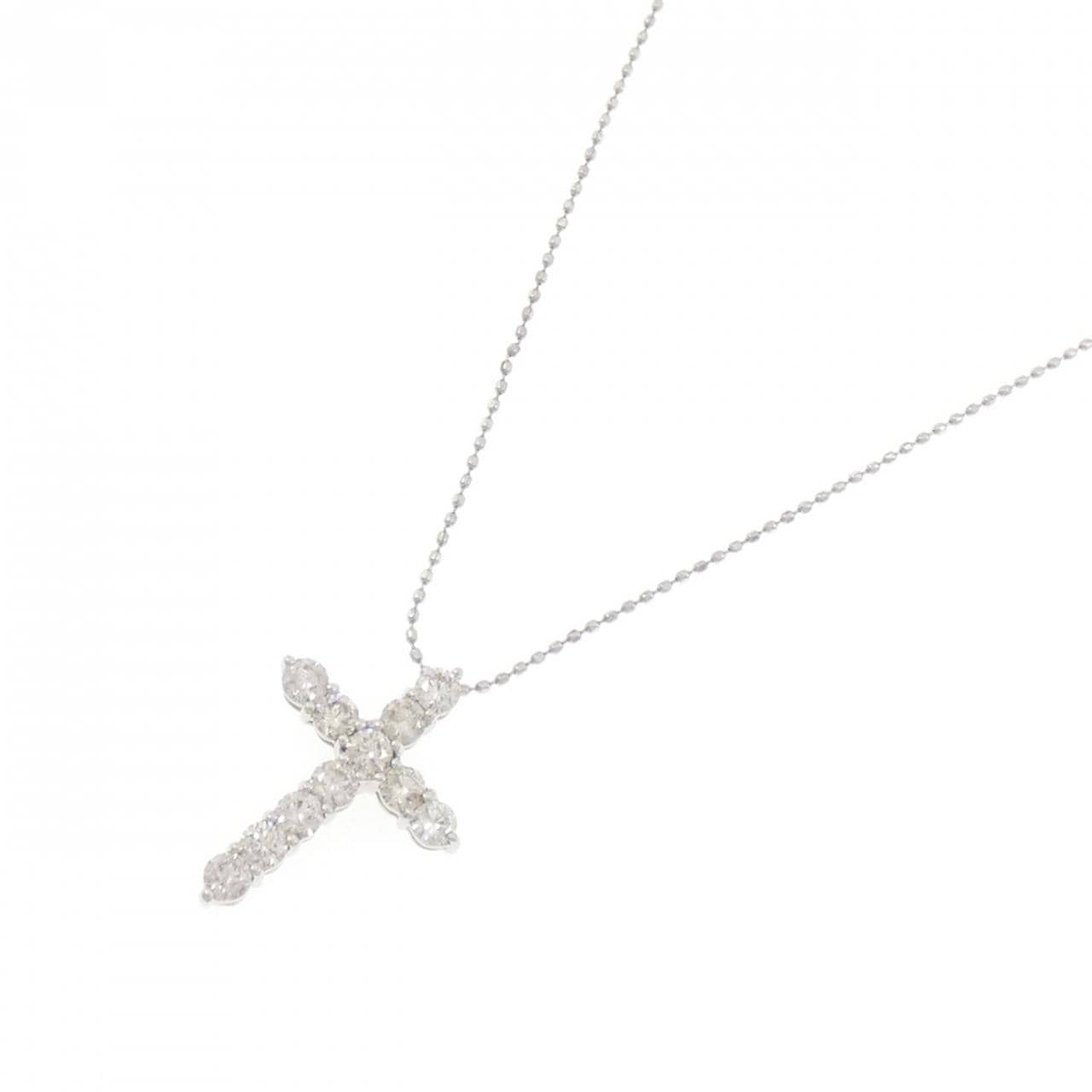 PT900/PT850 クロス ダイヤモンド ネックレス 1.00CT