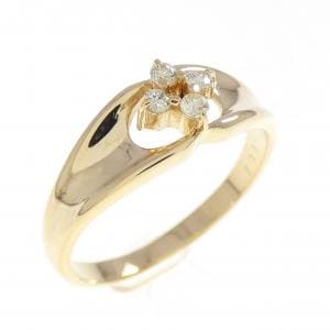 K18YG フラワー ダイヤモンド リング 0.07CT
