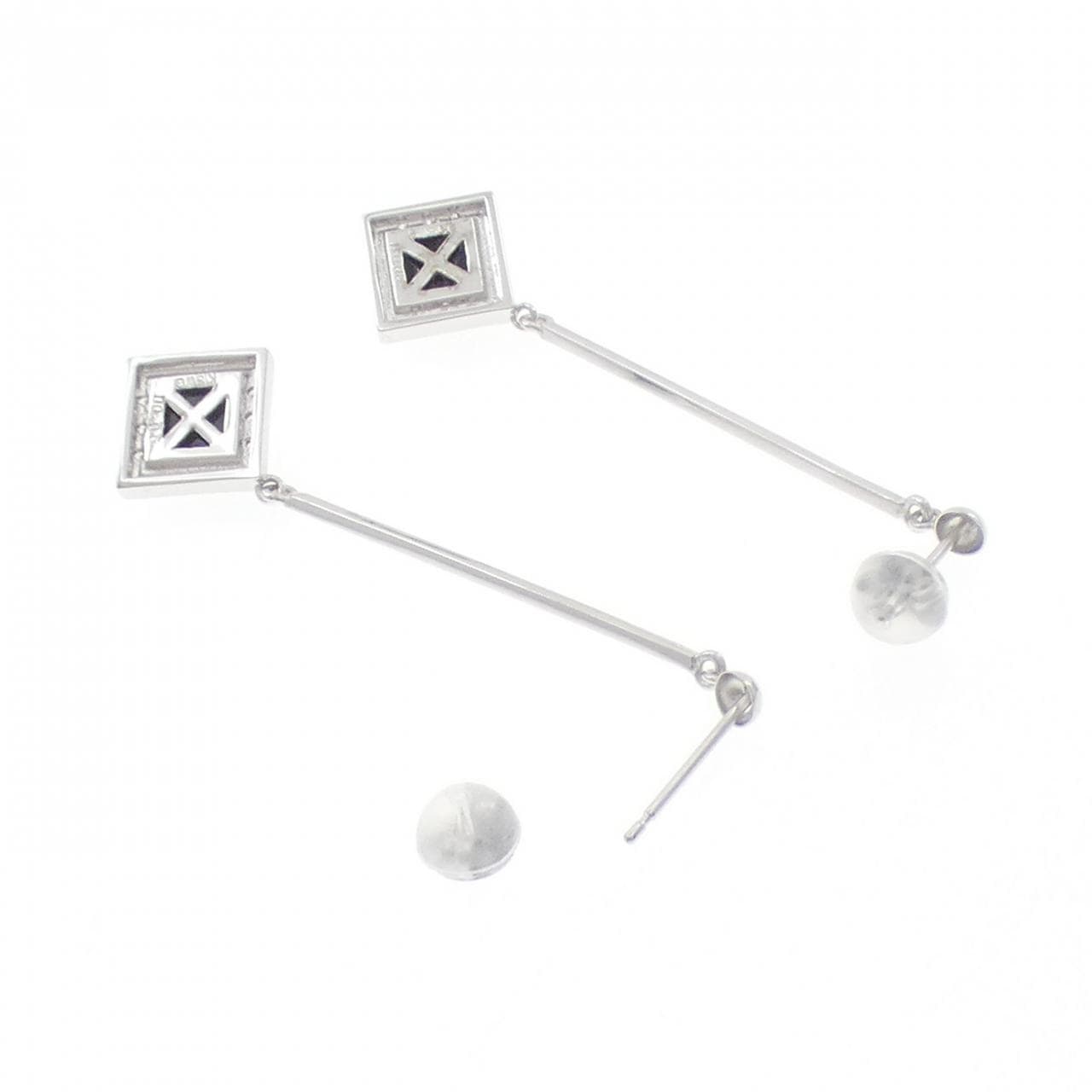 K18WG オニキス ピアス