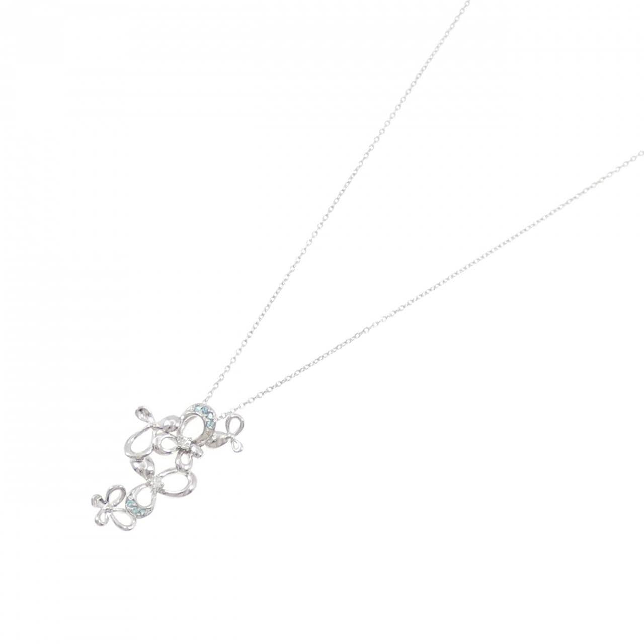 K18WG トルマリン ネックレス 0.03CT