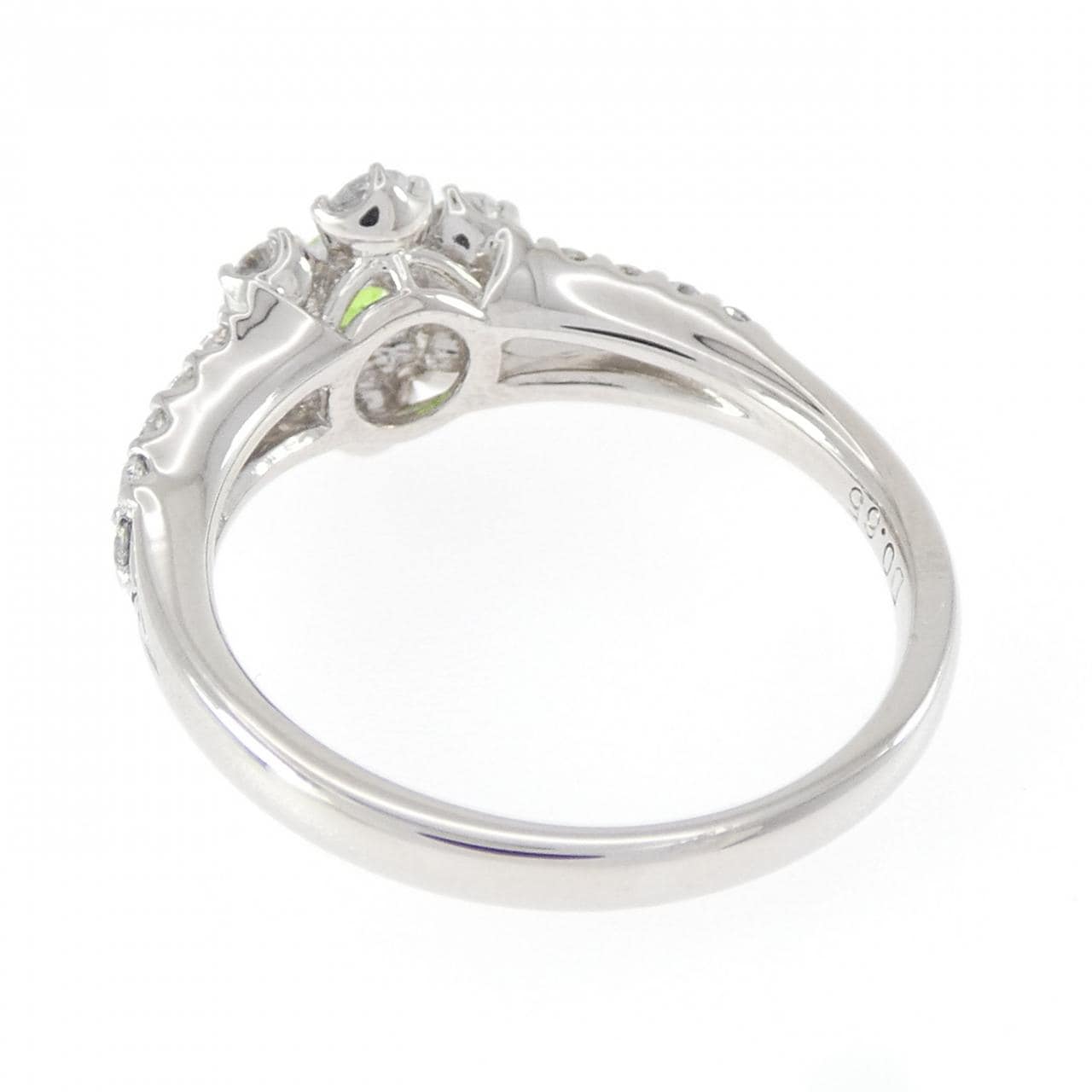 PT900 フラワー デマントイドガーネット リング 0.18CT