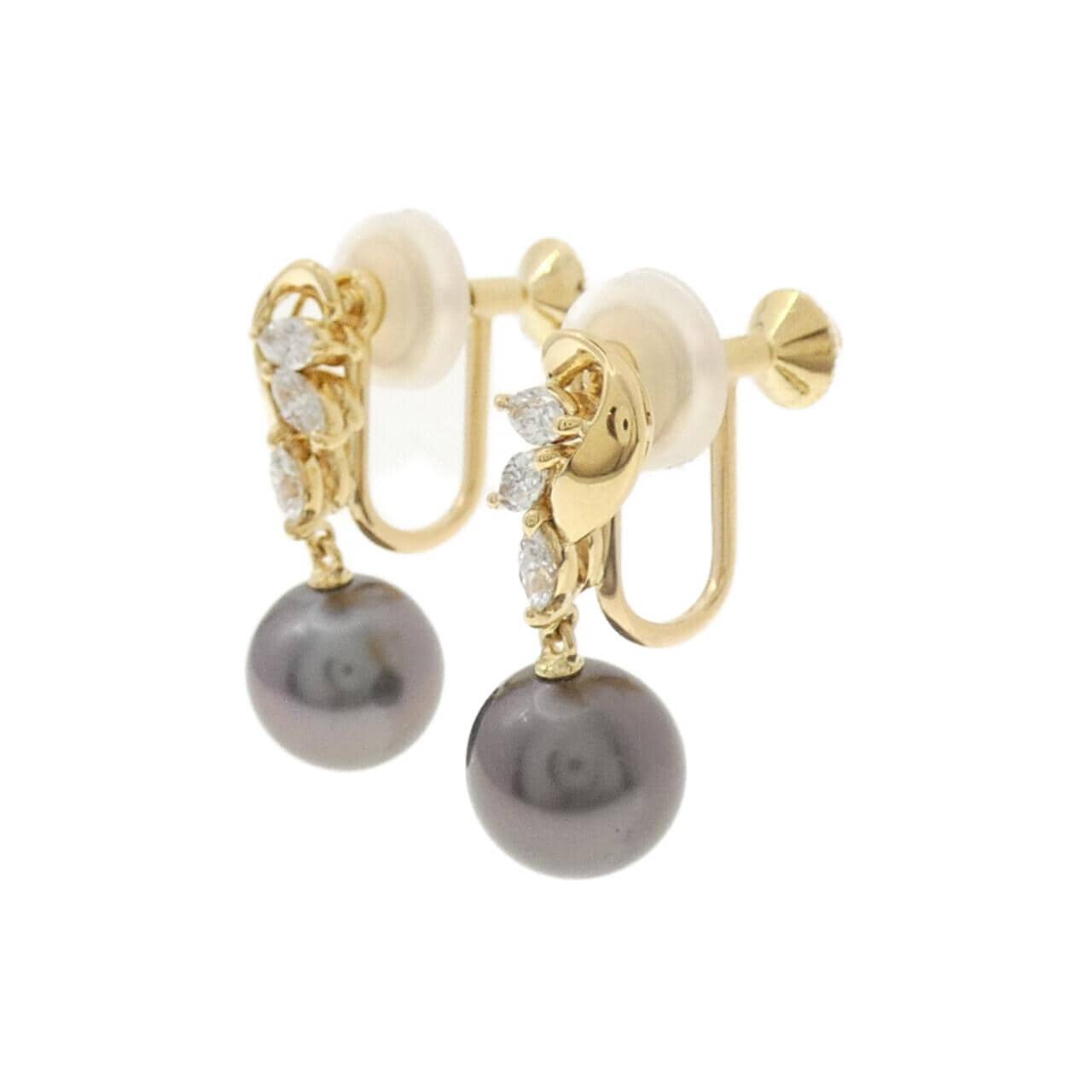 MIKIMOTO Black Pearl Earrings 8.8mm