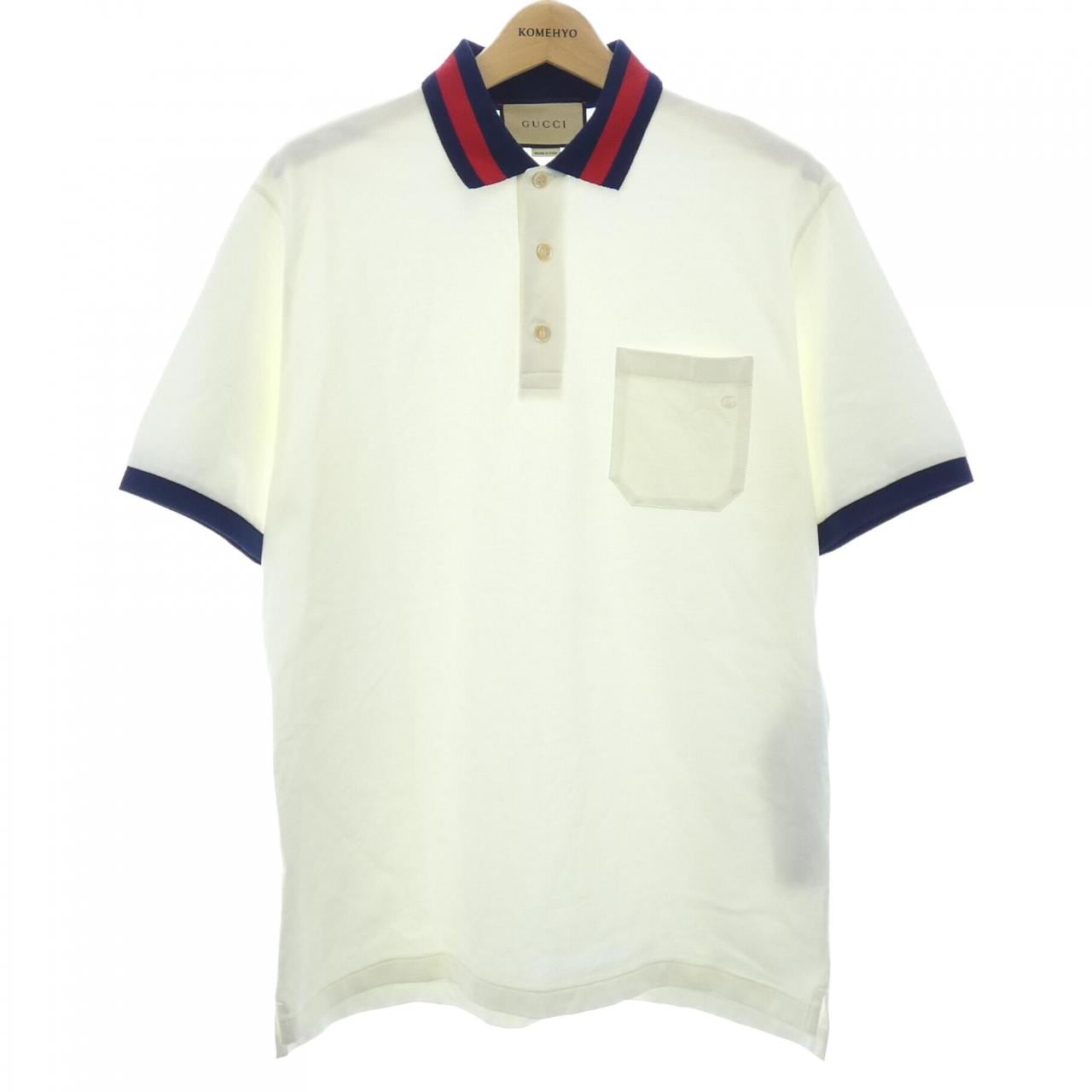 GUCCI網眼條紋領口棉凸紋Polo衫701735 XJELJ Polo衫