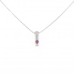 K18WG ルビー ネックレス 0.05CT