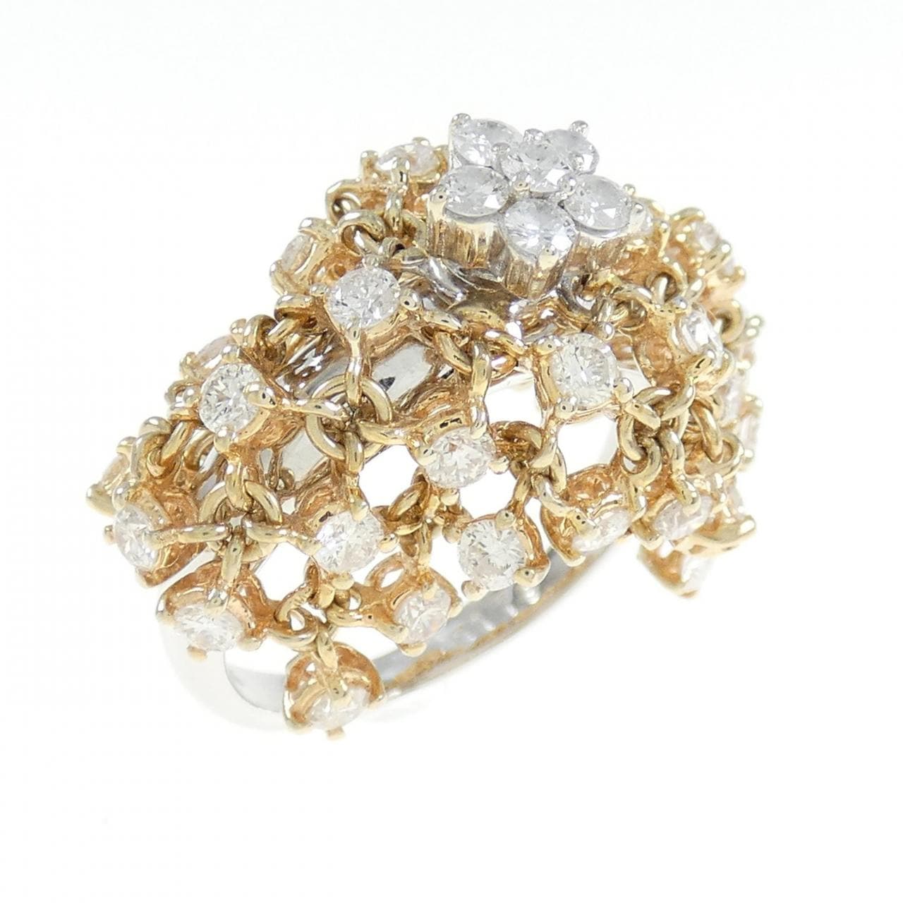 750WG/750YG Flower Diamond Ring 1.78CT