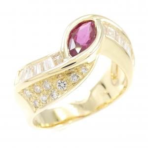 K18YG ruby ring 0.58CT