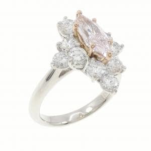 PT/K18PG/K18YG ダイヤモンド リング 0.897CT VLP VS1 ファンシーカット
