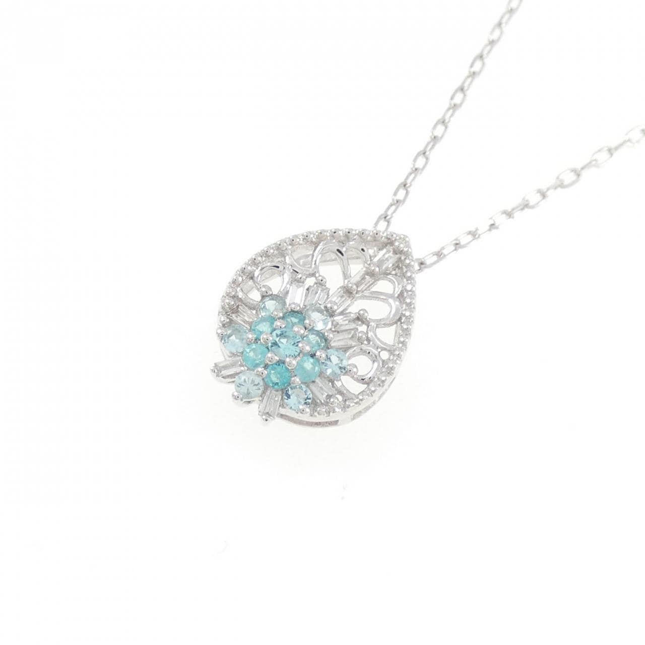 K18WG トルマリン ネックレス 0.13CT