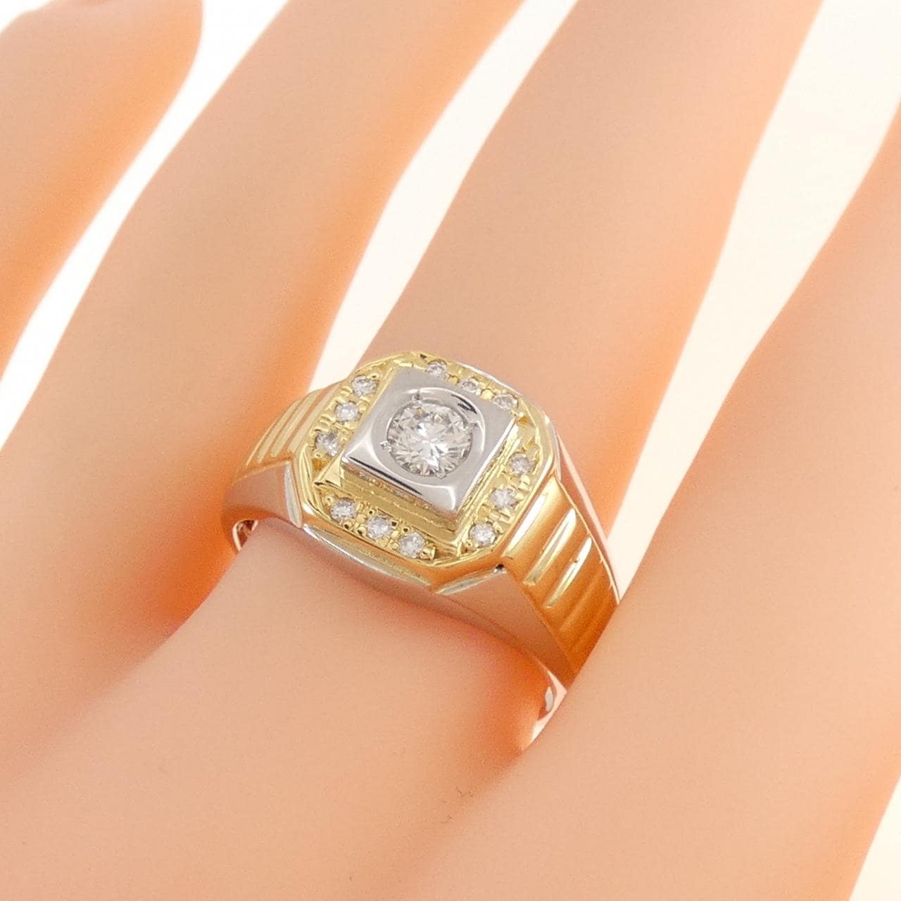 PT900/K18YG ダイヤモンド リング 0.22CT