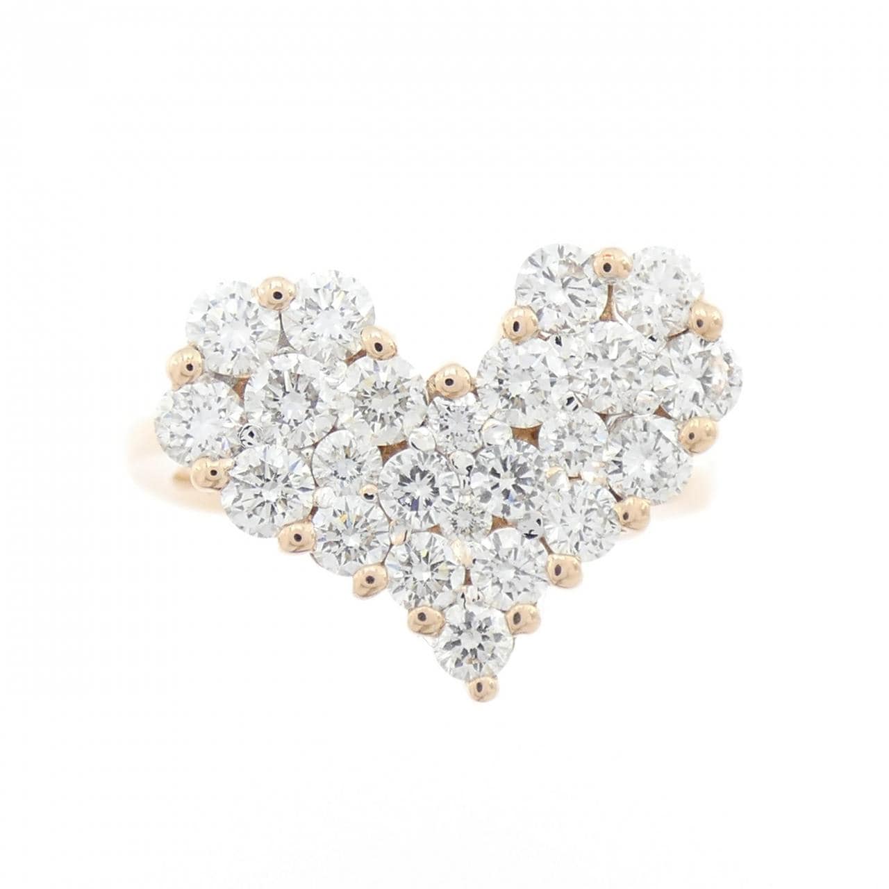 K18PG/K18WG ハート パヴェ ダイヤモンド リング 1.50CT