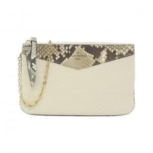 ルイヴィトン モノグラム アンプラント+エキゾチック レザー ポシェット ドゥーブル ジップ N96322 ショルダーバッグ