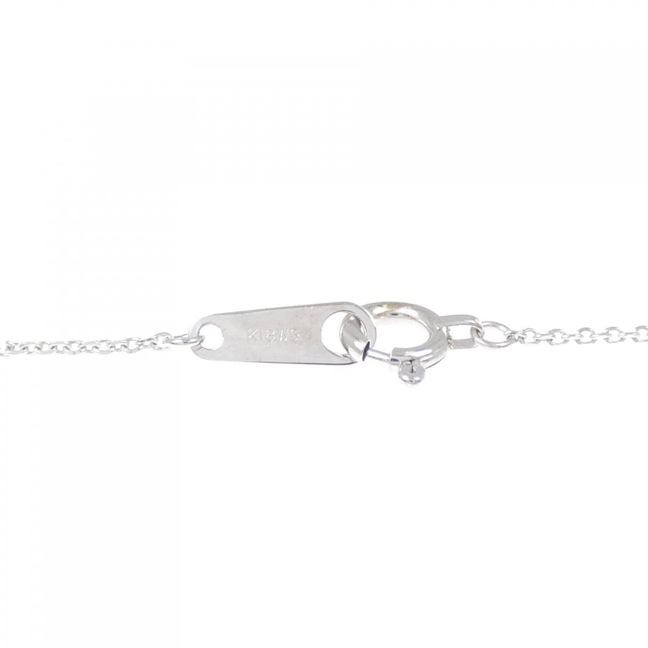 K18WG イニシャルN ダイヤモンド ネックレス 0.15CT