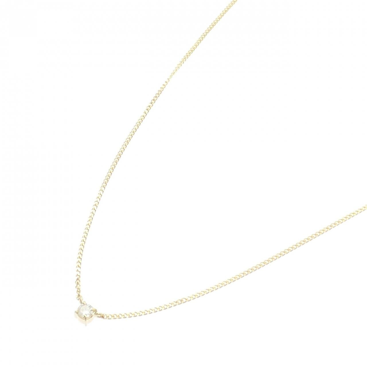 K18YG ソリティア ダイヤモンド ネックレス 0.08CT