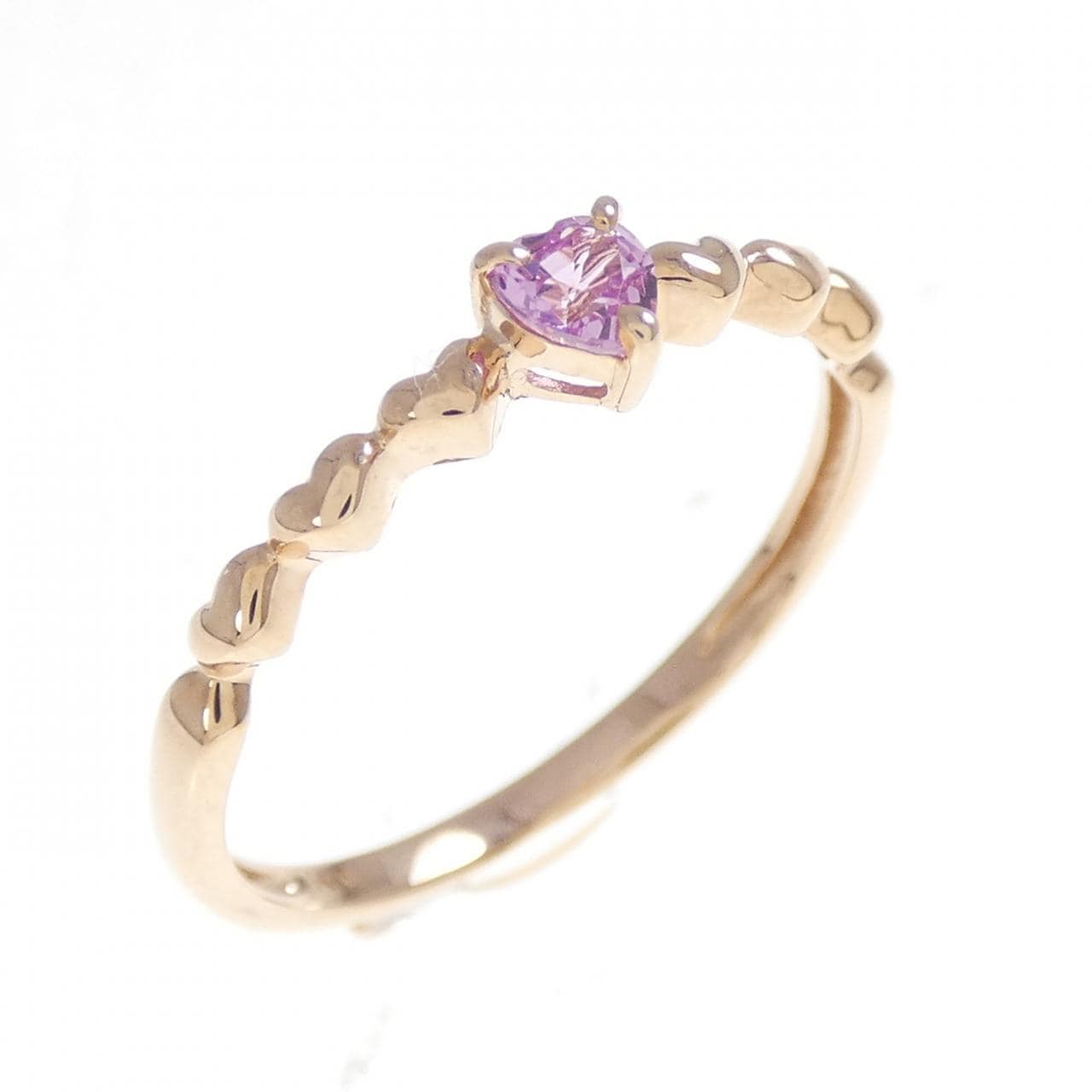 K10PG ハート サファイヤ リング