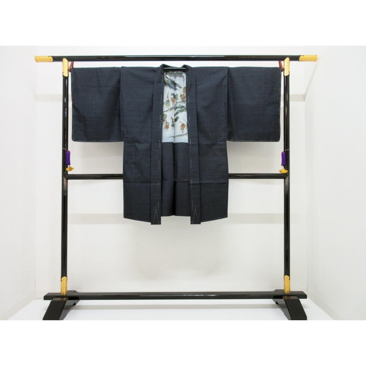 【未使用品】男物【横双大島紬】きもの・羽織　２点セット