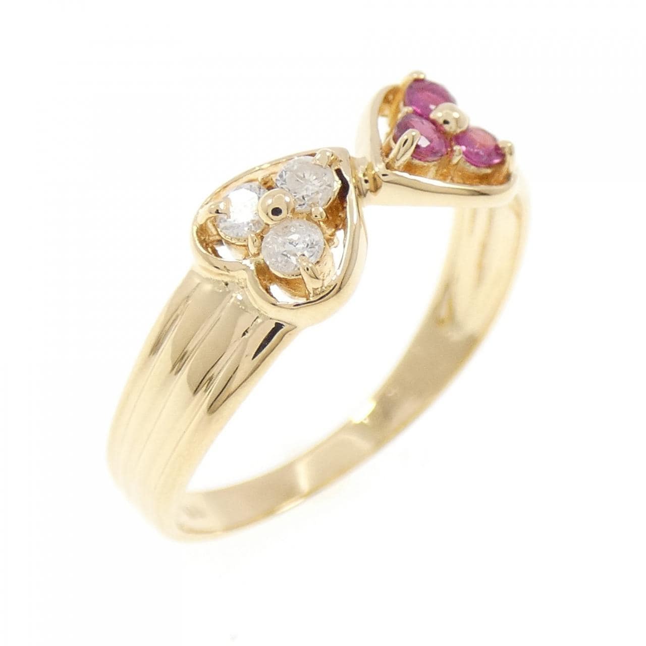 K18YG ハート ルビー リング 0.15CT