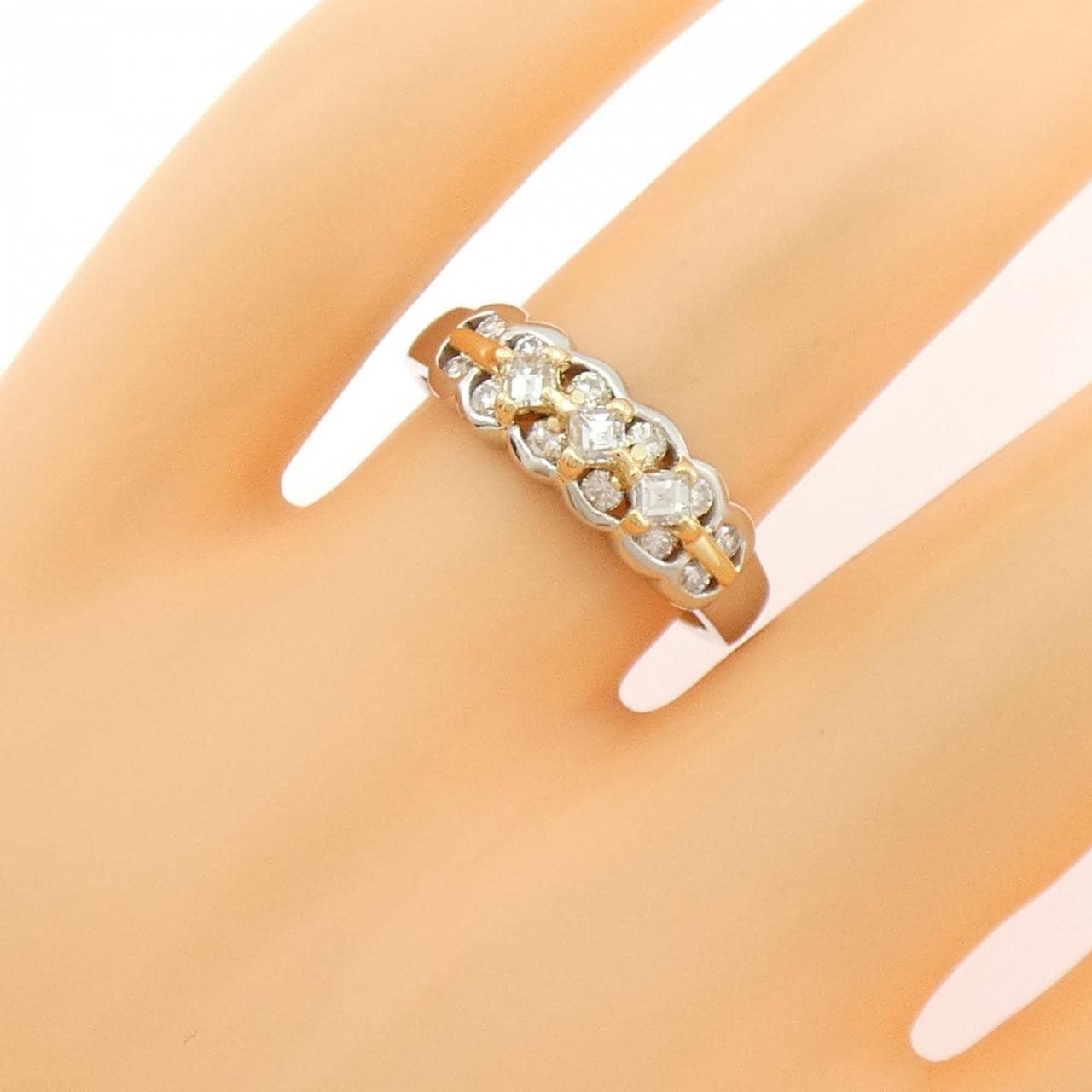 K18YG/PT900 ダイヤモンド リング 0.50CT