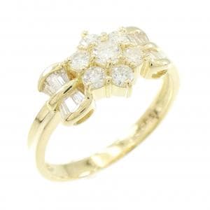 K18YG フラワー ダイヤモンド リング 0.70CT