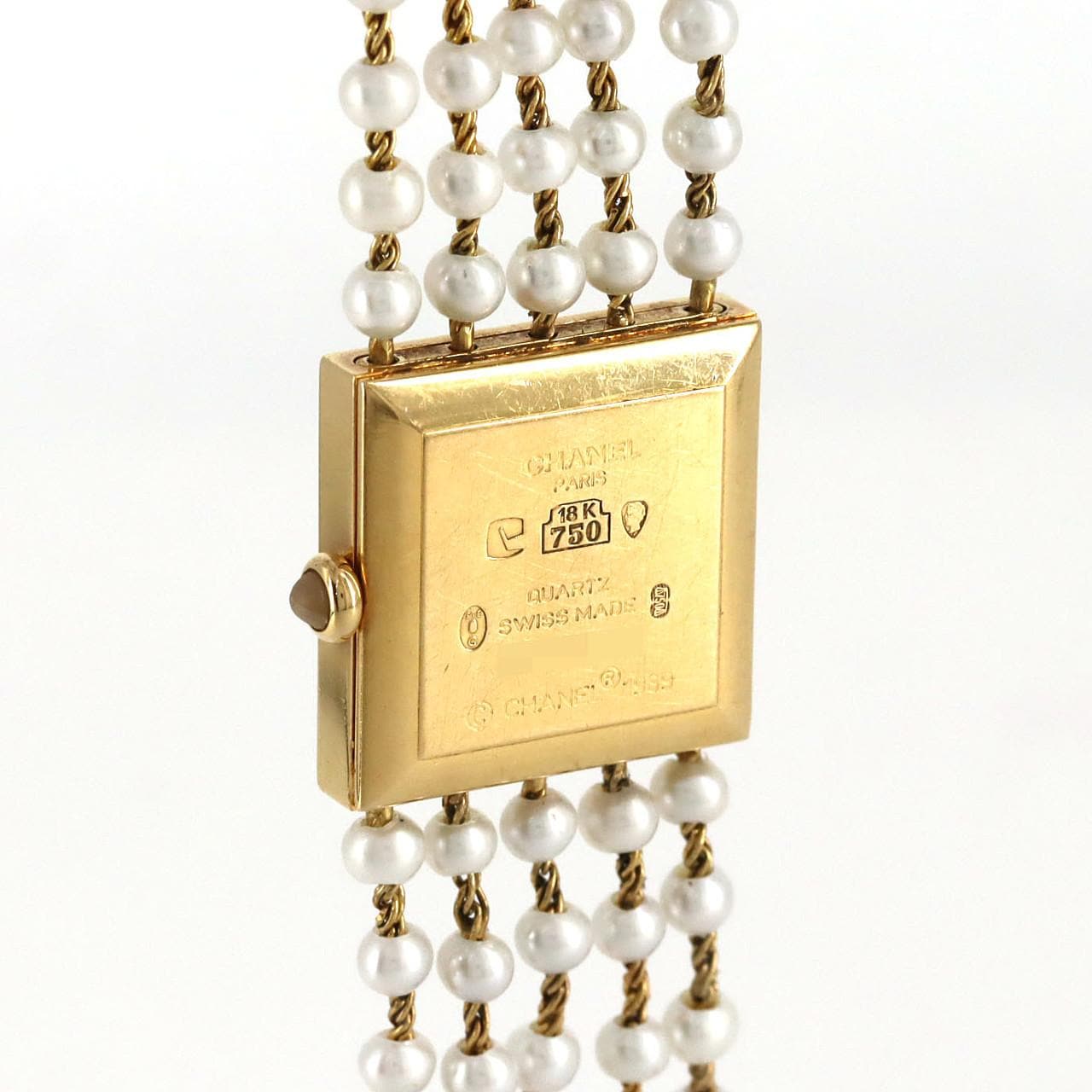 【ノーメンテナンス特価】シャネル マドモアゼル YG･パールブレス Lサイズ H0007 YG クォーツ