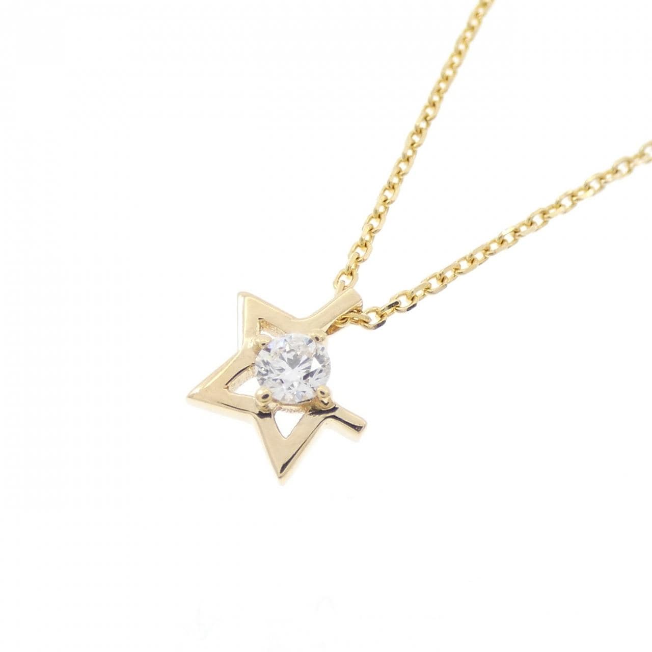 750YG スター ダイヤモンド ネックレス