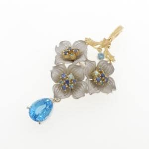 石川暢子 ブルートパーズ ブローチ 4.83CT