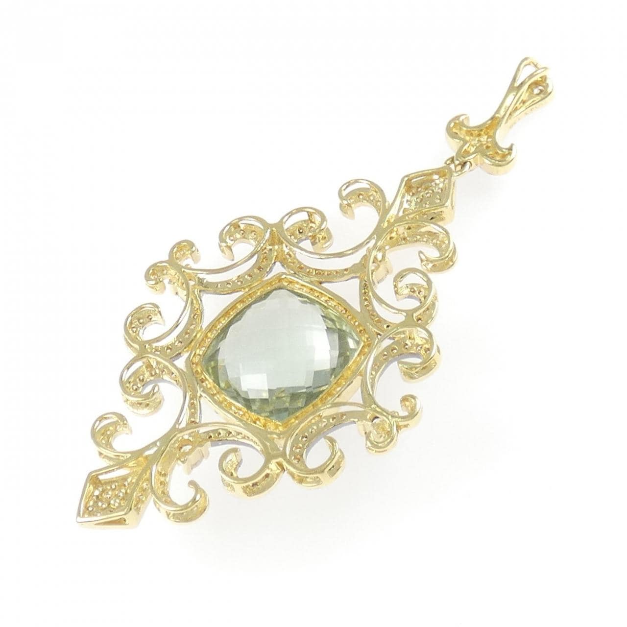 K18YG/K18BG クオーツ ペンダント 12.94CT