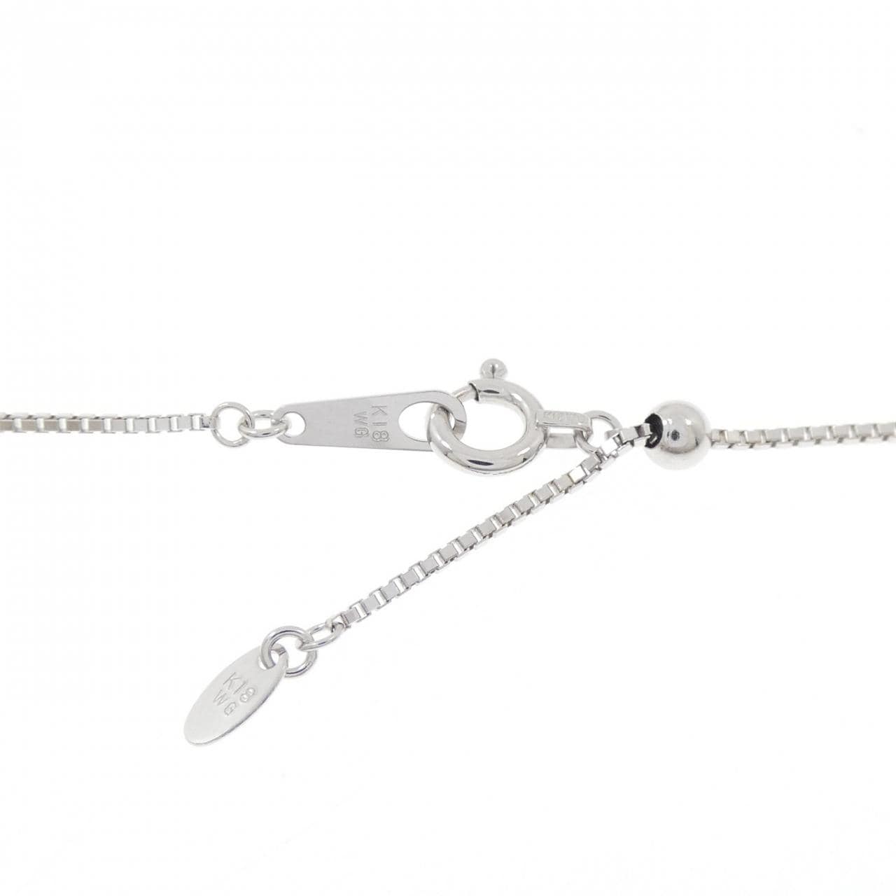 K18WG ハート パヴェ ダイヤモンド ネックレス 1.00CT