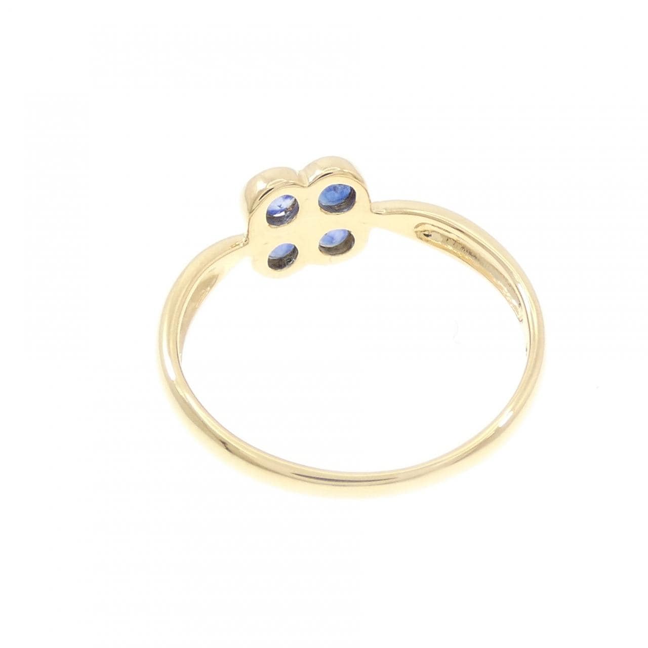 K18YG フラワー サファイヤ リング 0.35CT