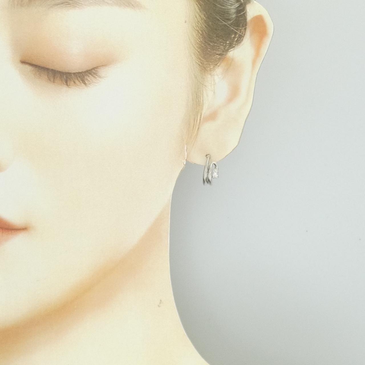K18WG ダイヤモンド ピアス 0.10CT