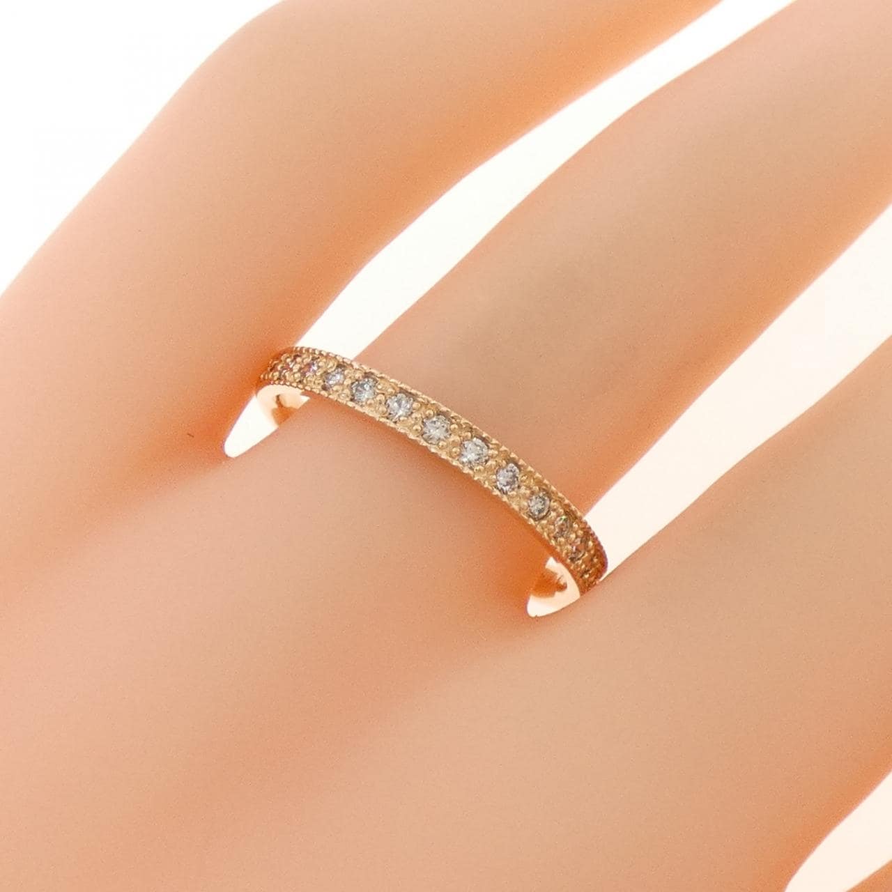K18PG ハーフエタニティ ダイヤモンド リング 0.2CT
