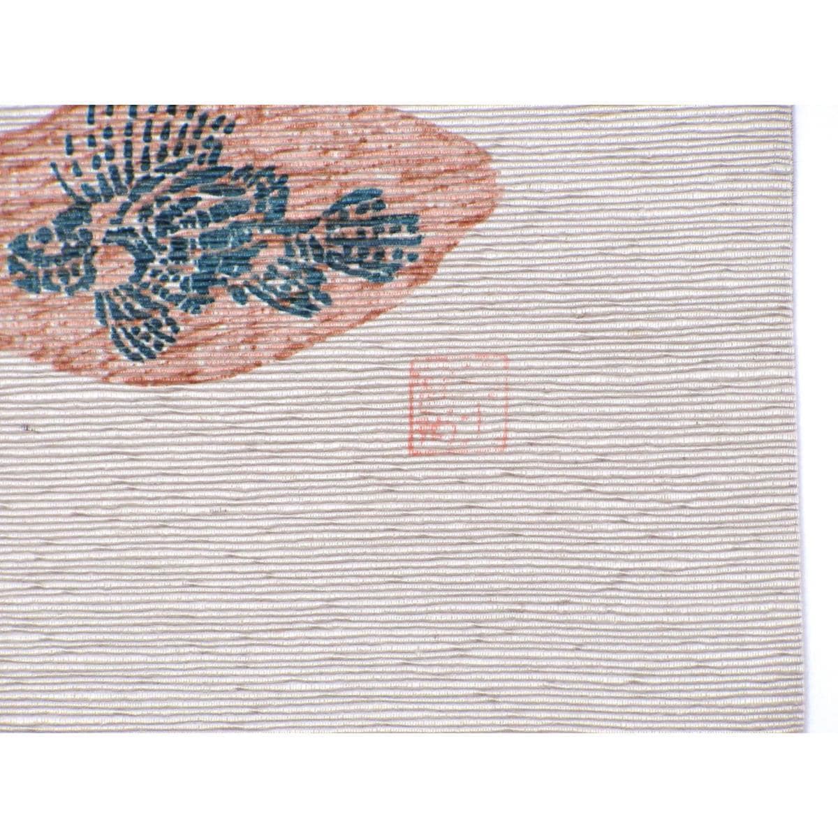 袋帯　染紬　友禅加工