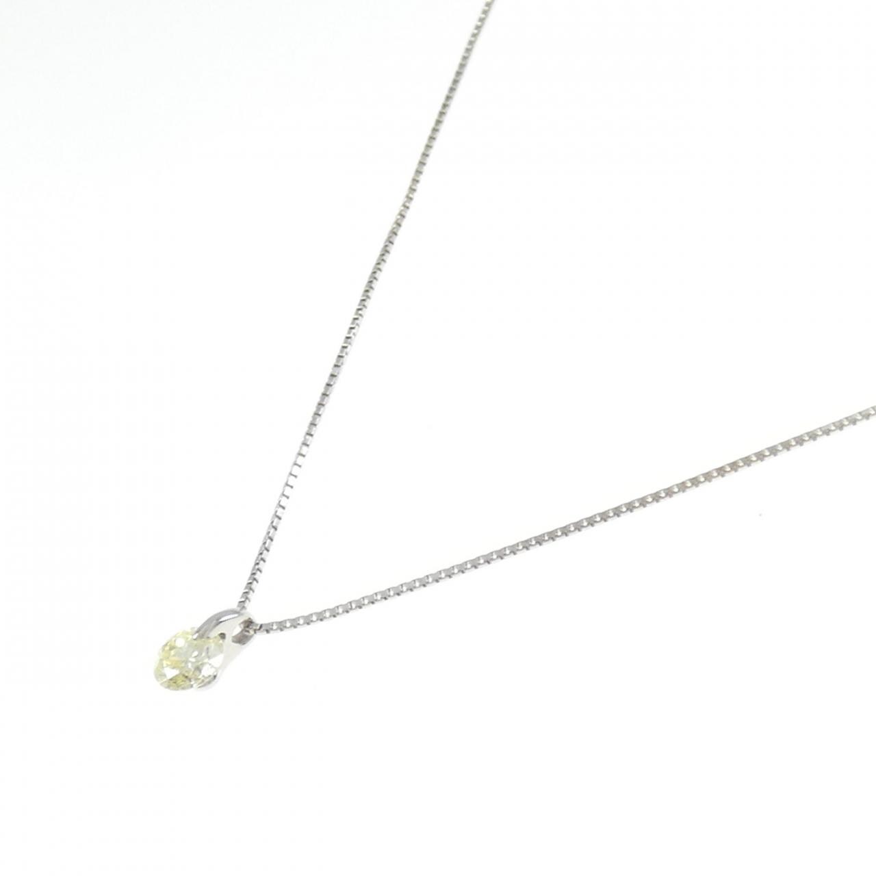 K18WG ソリティア ダイヤモンド ネックレス 1.047CT