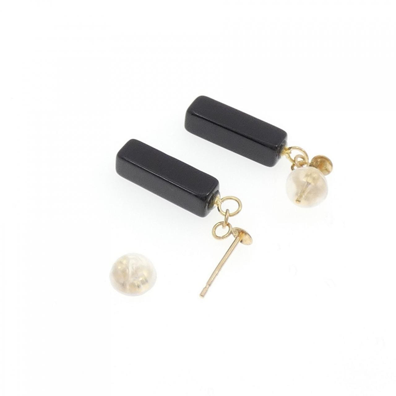 K18YG onyx earrings