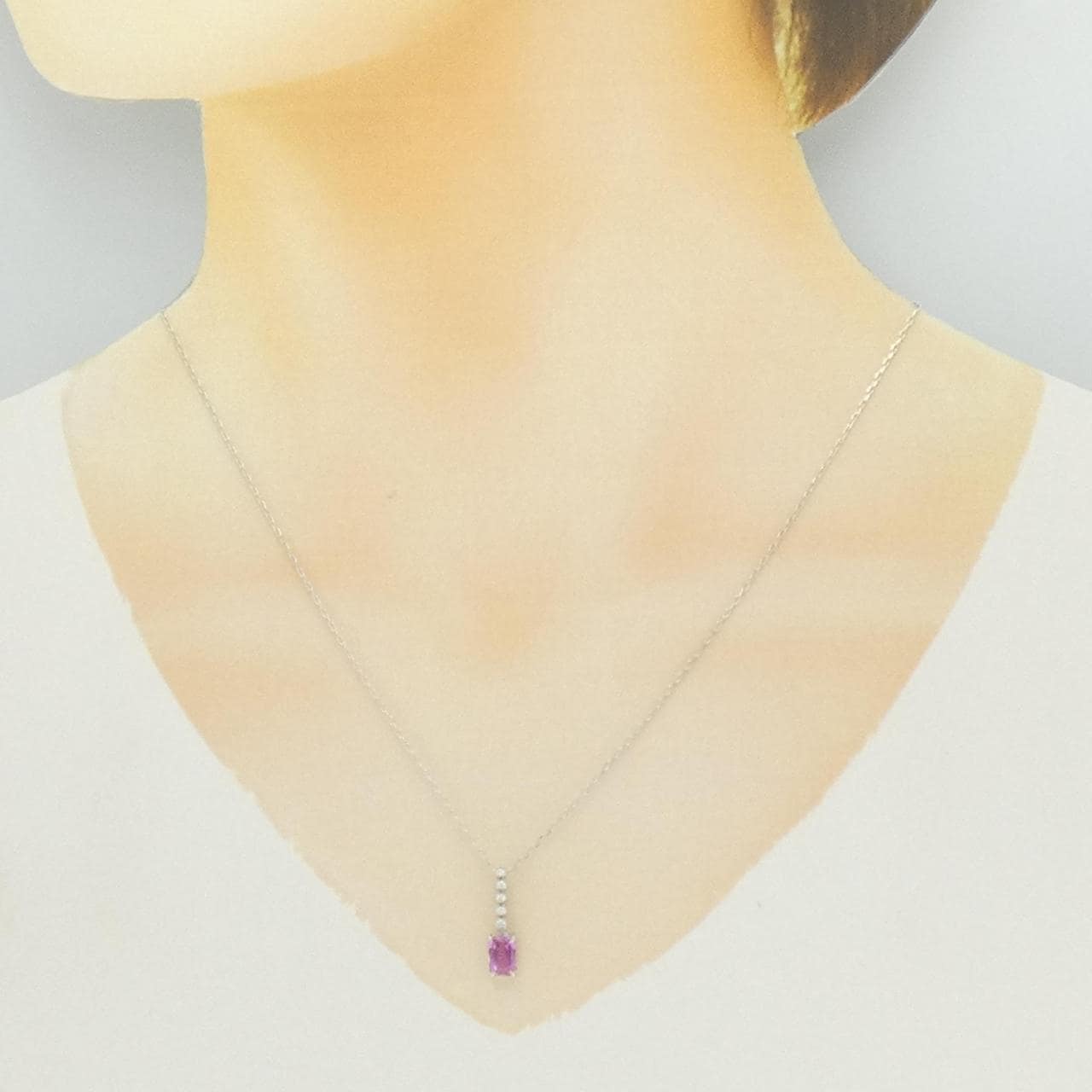 K18WG サファイヤ ネックレス 0.90CT