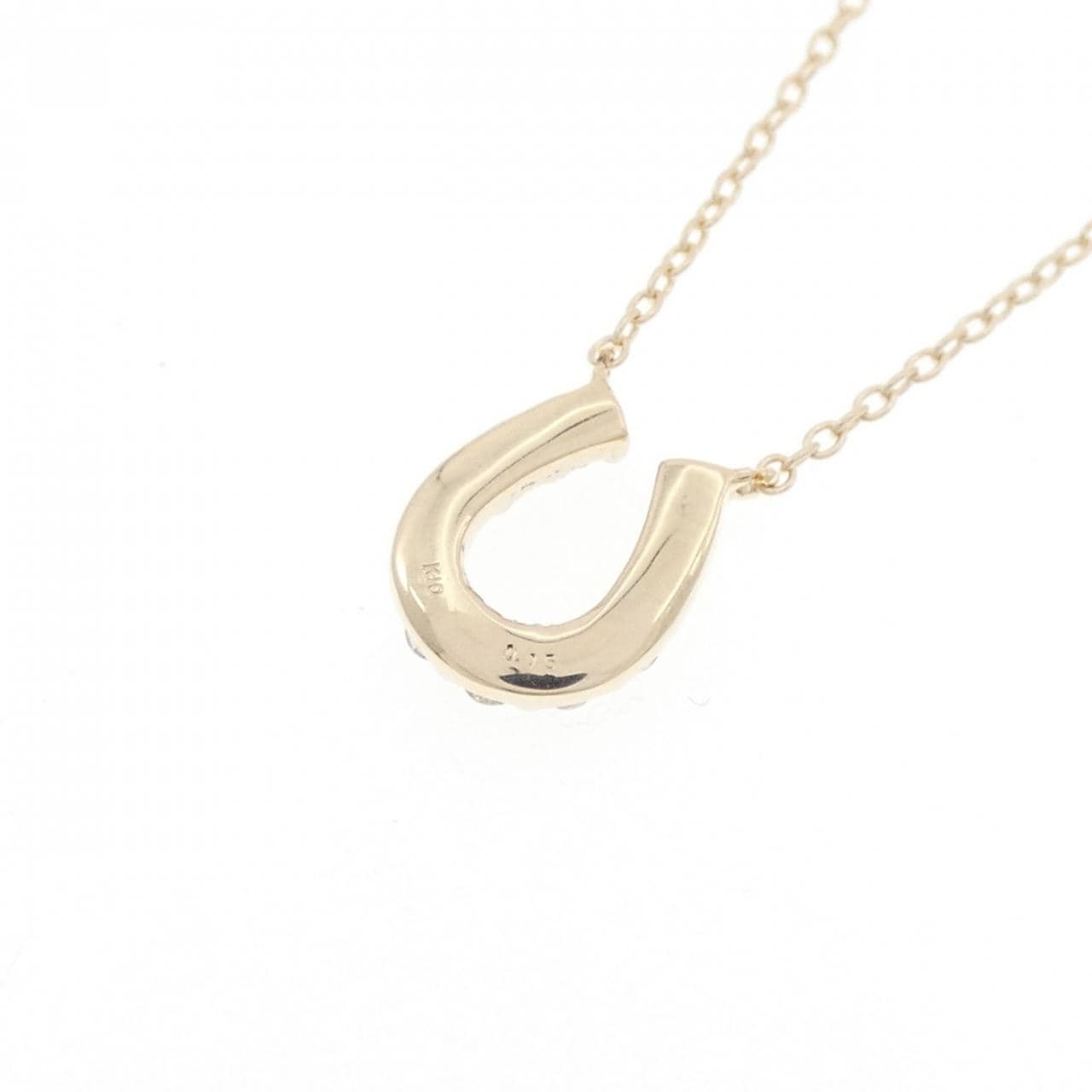 【リメイク】K10YG ホースシュー ダイヤモンド ネックレス 0.15CT