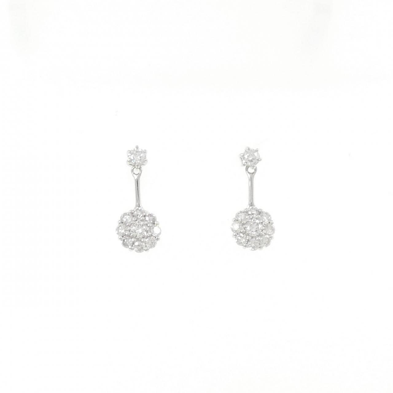 K18WG ダイヤモンド ピアス 0.46CT