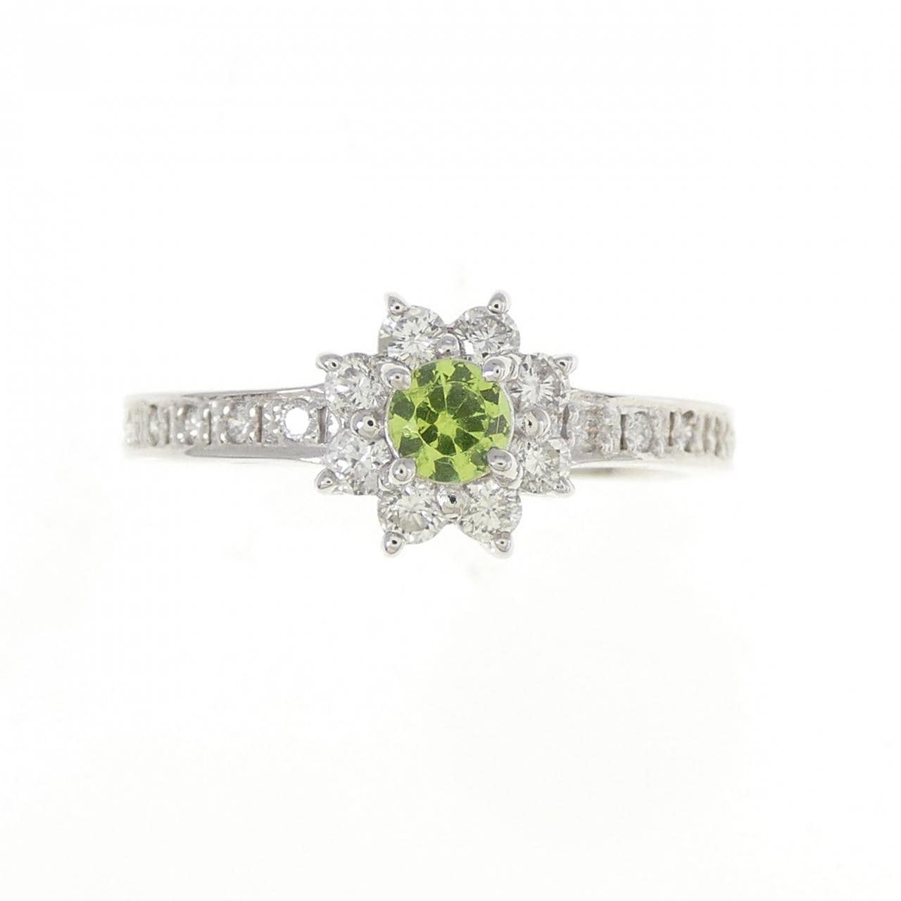 K18WG Demantoid garnet Ring 0.11CT