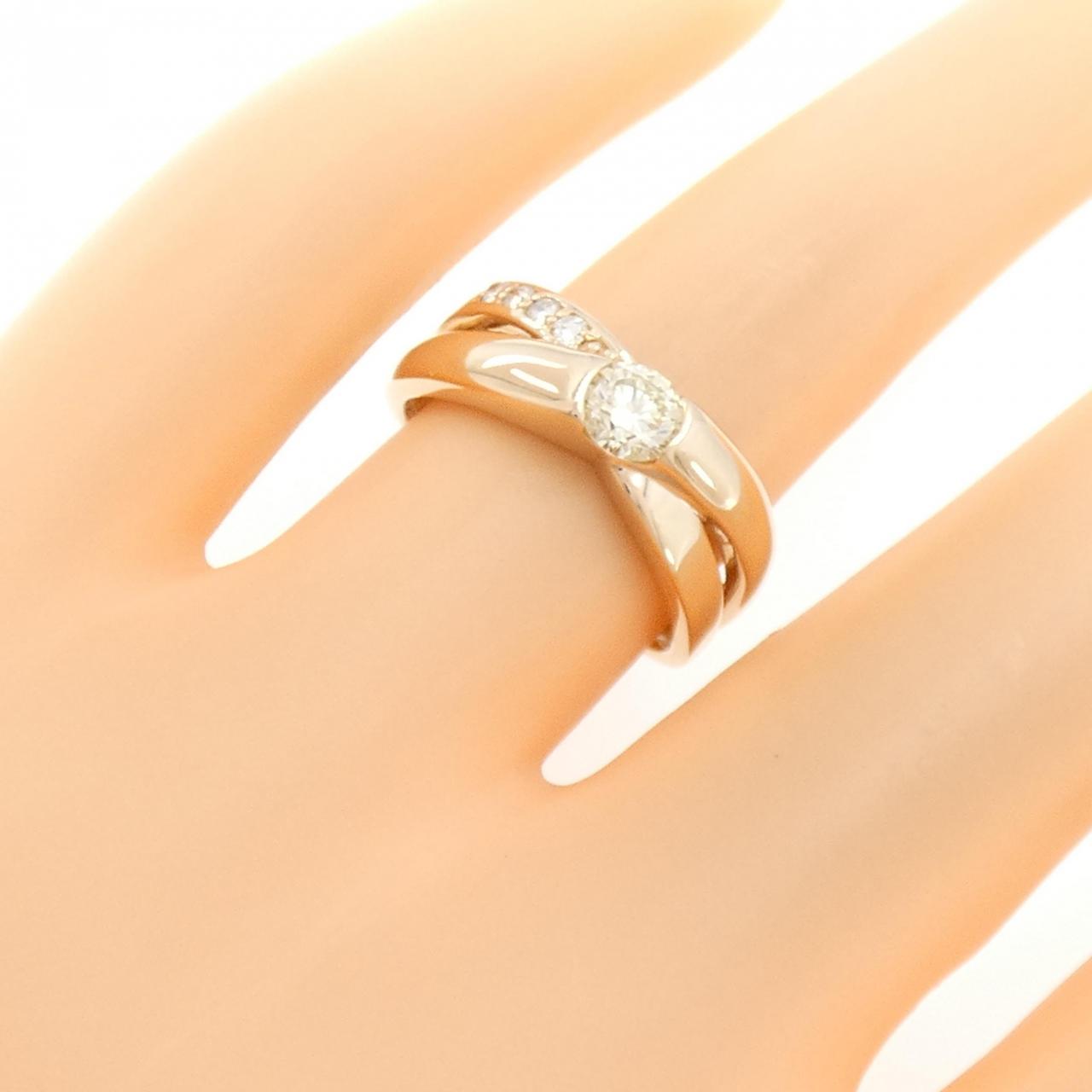 K18PG ダイヤモンド リング 0.37CT