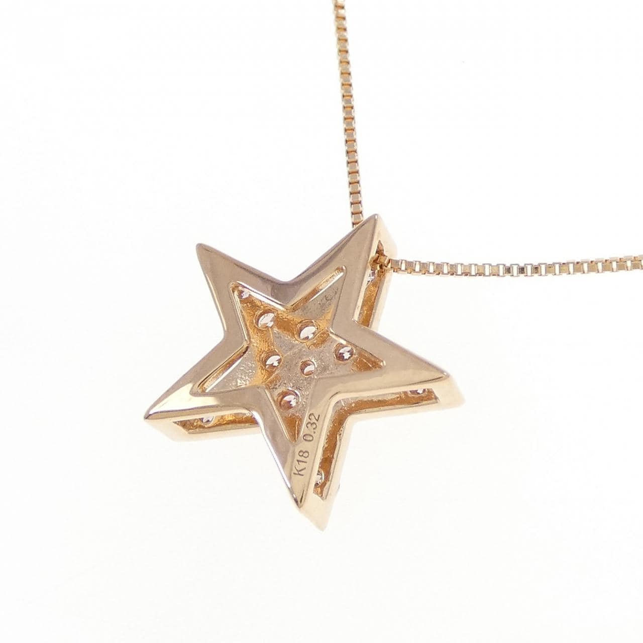 K18PG スター ピンクダイヤモンド ネックレス 0.32CT