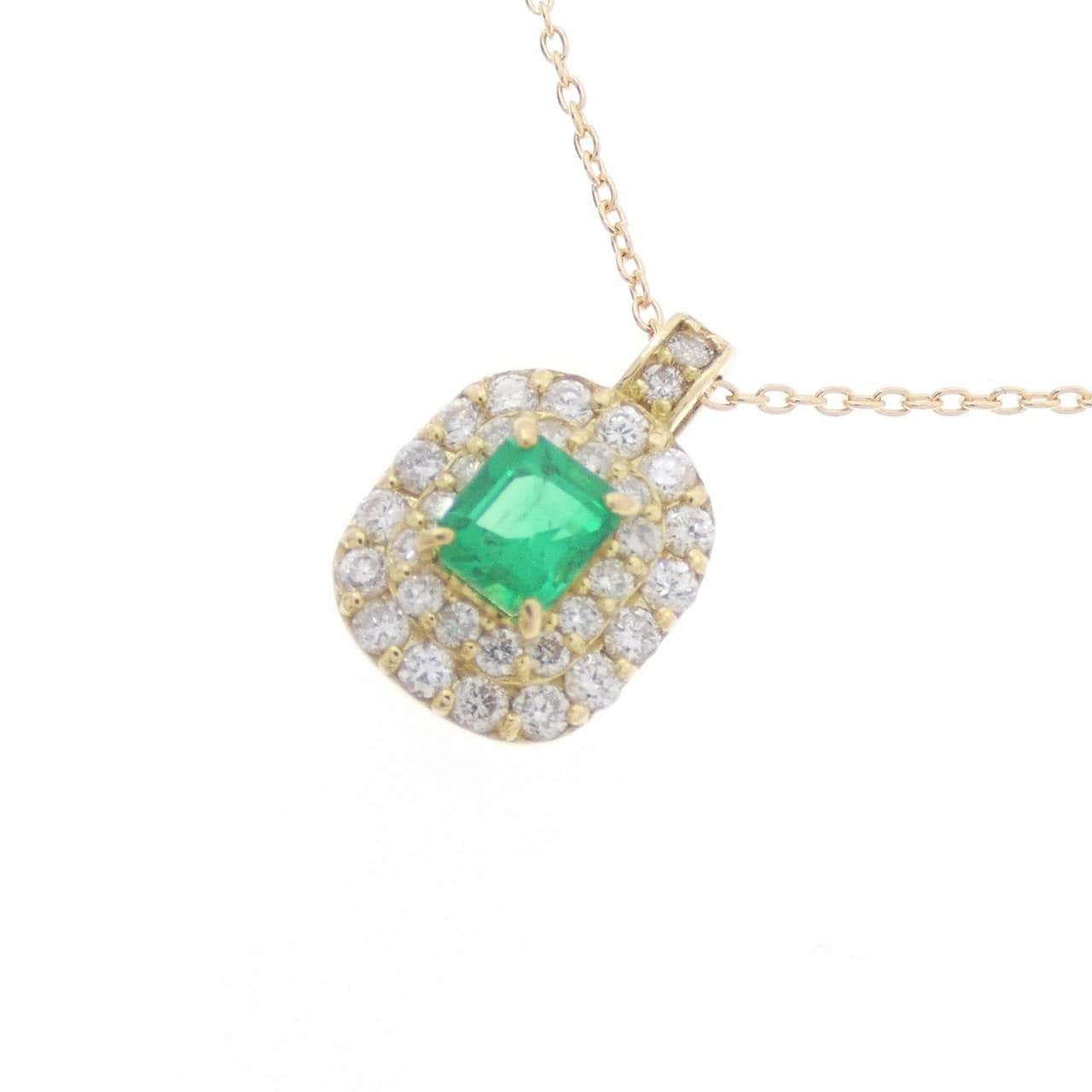 [BRAND NEW] K18YG emerald necklace 0.23CT