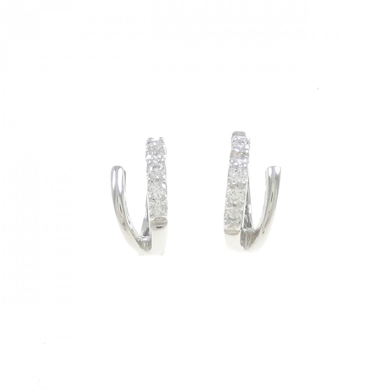 K18WG ダイヤモンド イヤリング 0.20CT