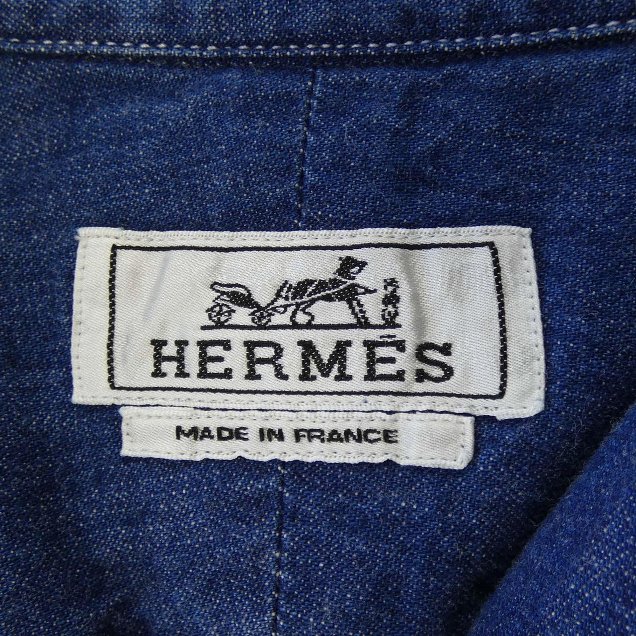 エルメス HERMES シャークカラー シャツ 656221HA S／Sシャツ