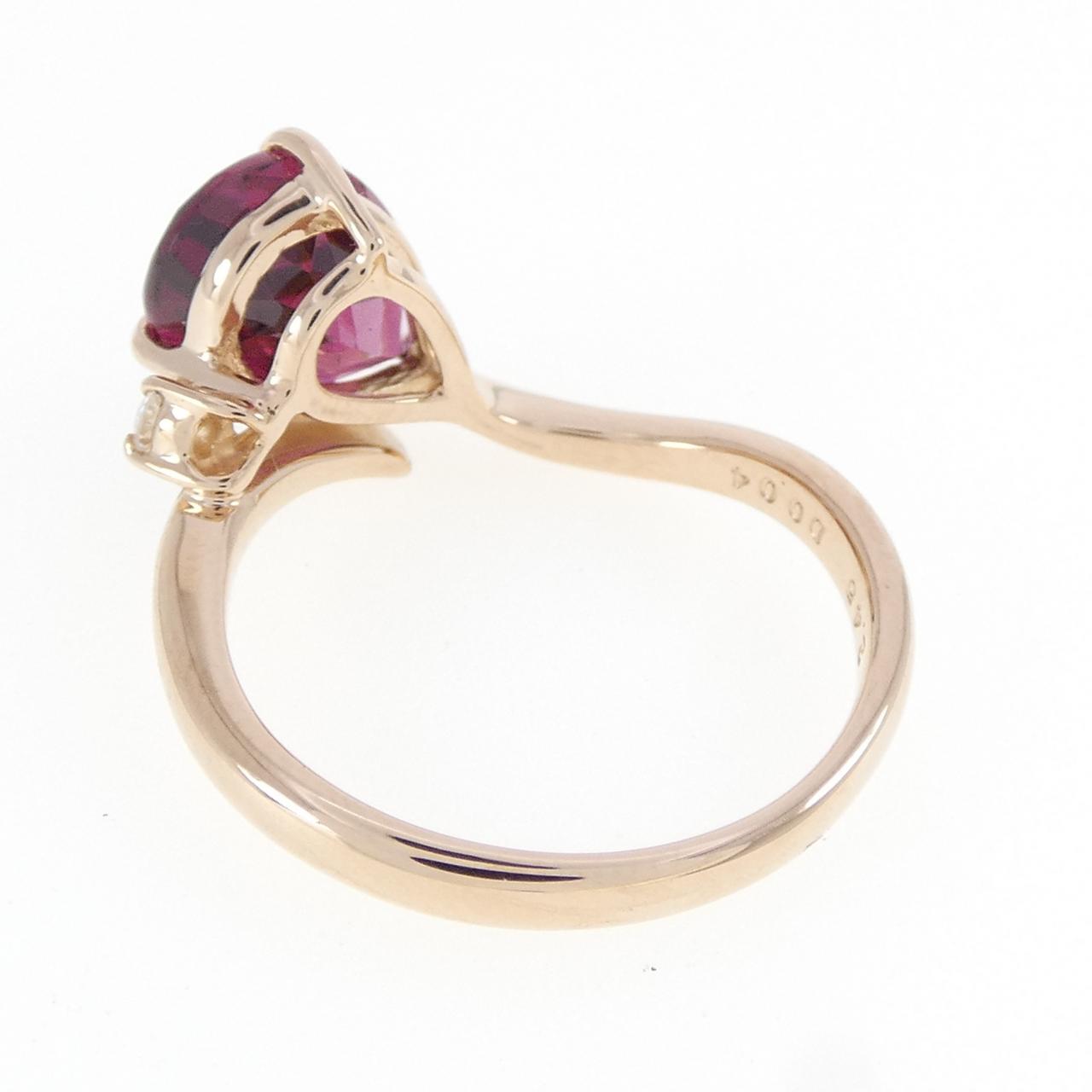 K18PG ガーネット リング 2.45CT
